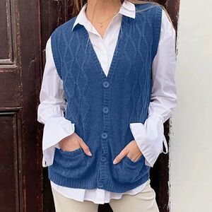 TINKUY NWT Peru Alpaca Knit Sweater vest color steel size Large